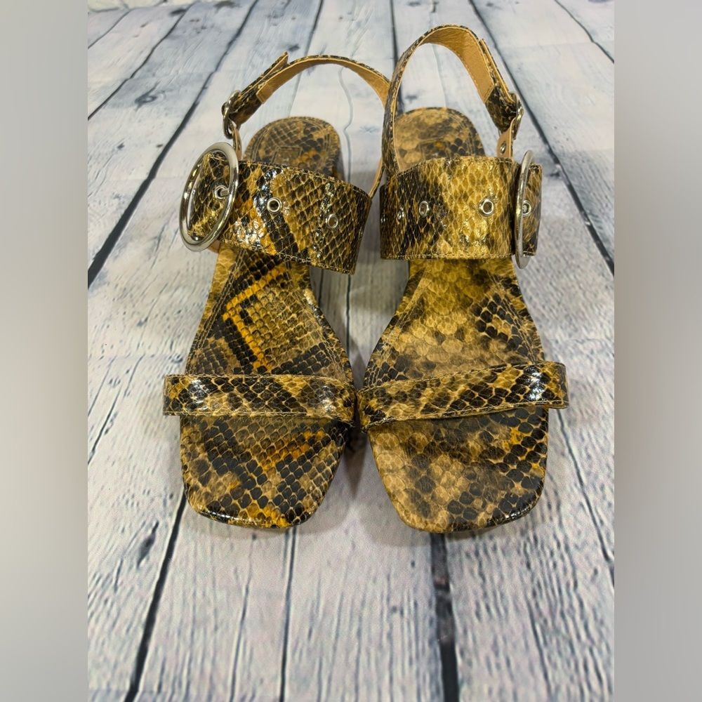 NWT Topshop Dakota Snake Embossed Classic Minimalist Slingback Sandal (EU38) 7.5